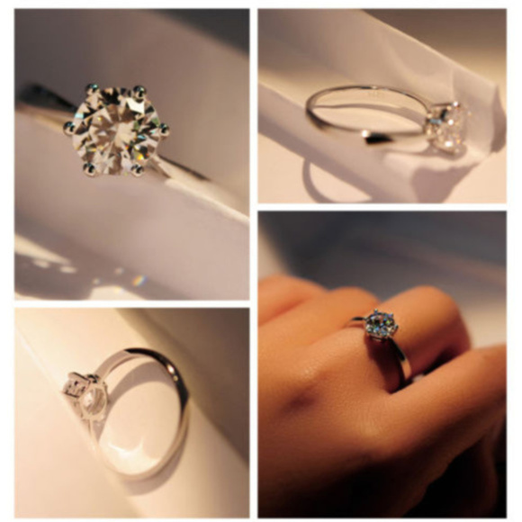 10K White Gold Filled Wedding Rings Band - Picture 3 of 3